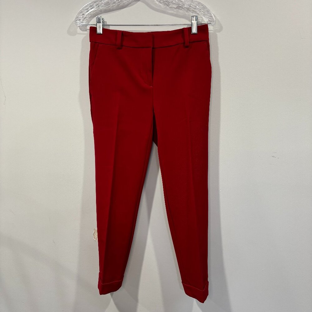 LOFT Red Cuffed Dress pants | Size 0P | Cuffed Hem | Classic